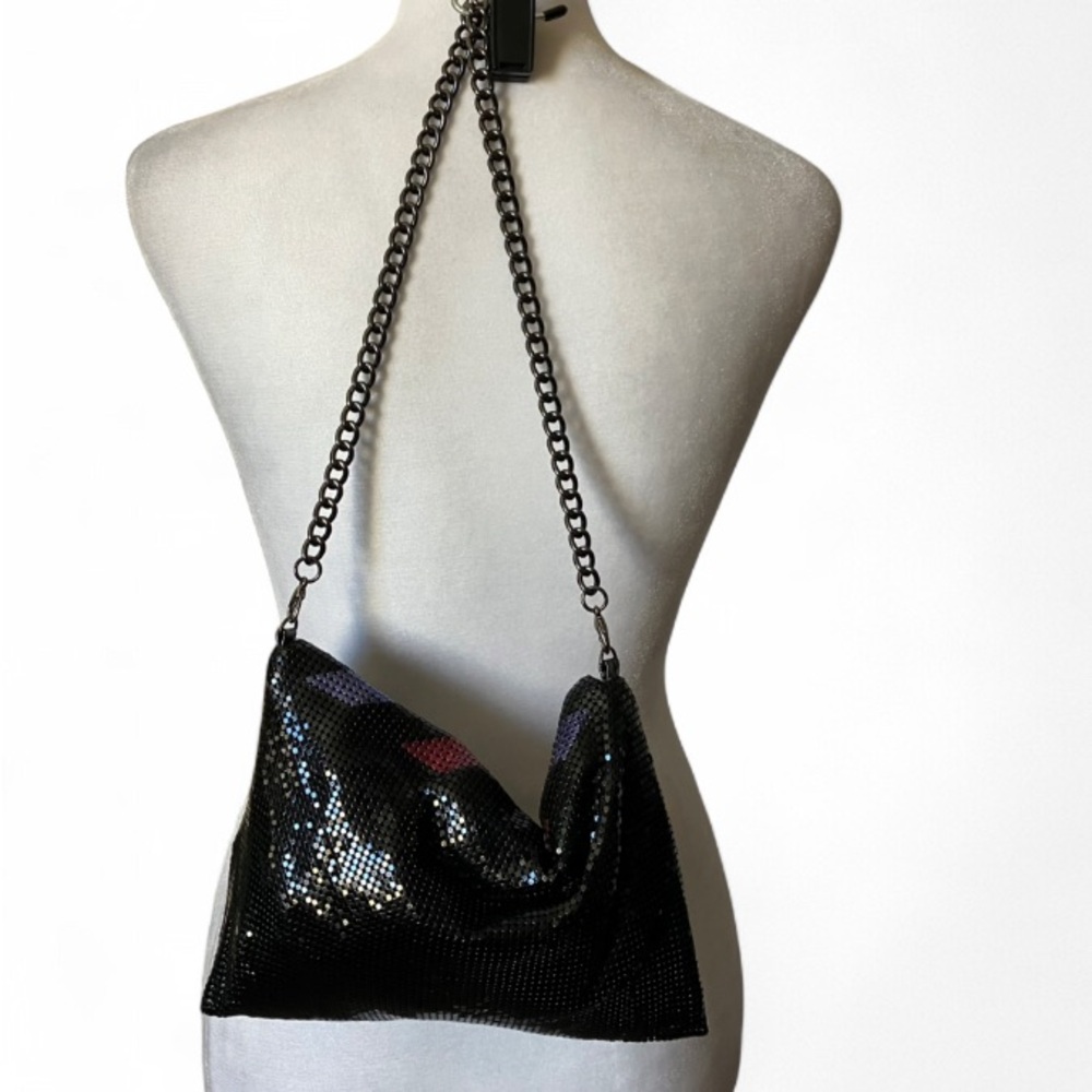 Whiting and Davis Chainmail Mesh Art Deco-inspired Chevron Metallic Evening Bag - Picture 6 of 13